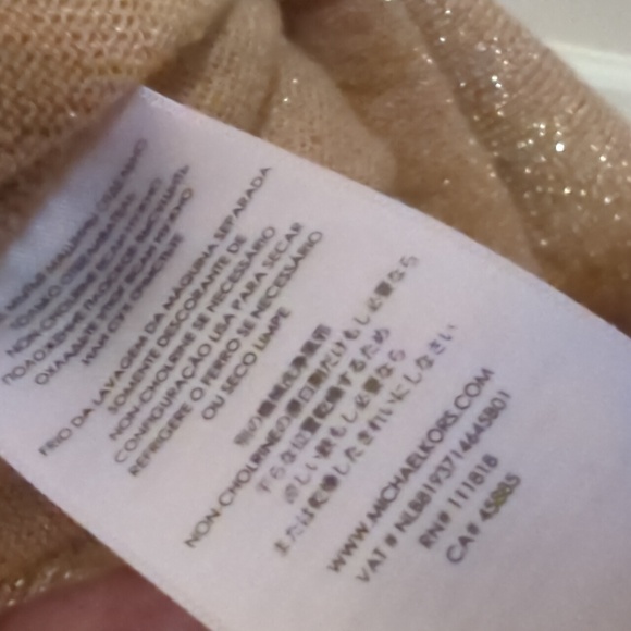 MICHAEL KORS * GOLD SHIMMER SS COWL NECK MEDIUM - Picture 8 of 9